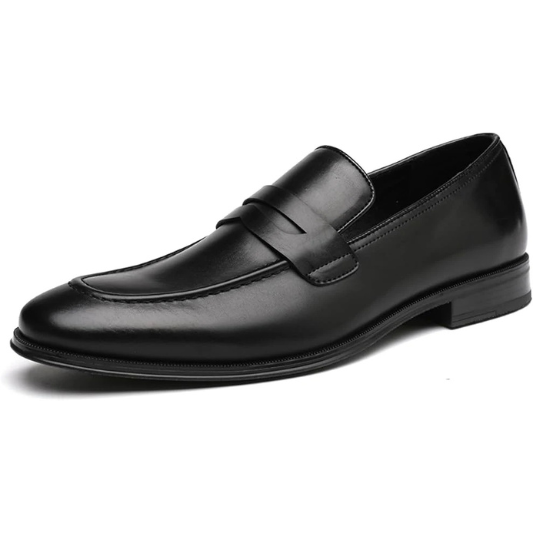 Mens Slip-On Penny Loafer Casual Dress Shoes Black Wedding Formal Work Pointed Toe Men Tuxedo Shoes
