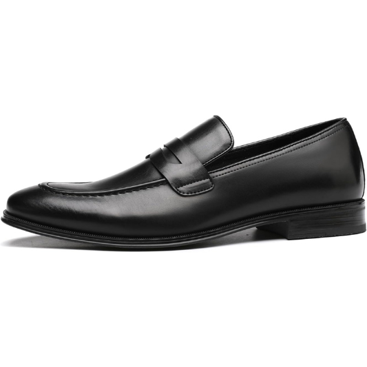 Mens Slip-On Penny Loafer Casual Dress Shoes Black Wedding Formal Work Pointed Toe Men Tuxedo Shoes