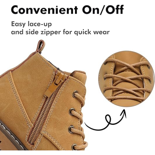 Boys Boots Toddler Kids Work Boots Outdoor Casual Side Zipper Ankle Shoes