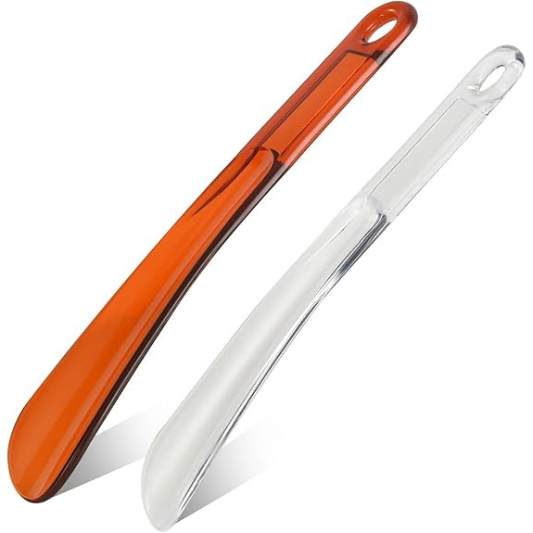 2Pcs Shoe Horns, 16“ & 9” Long/Short High-Toughness Plastic Shoe Helper with Hang Hole