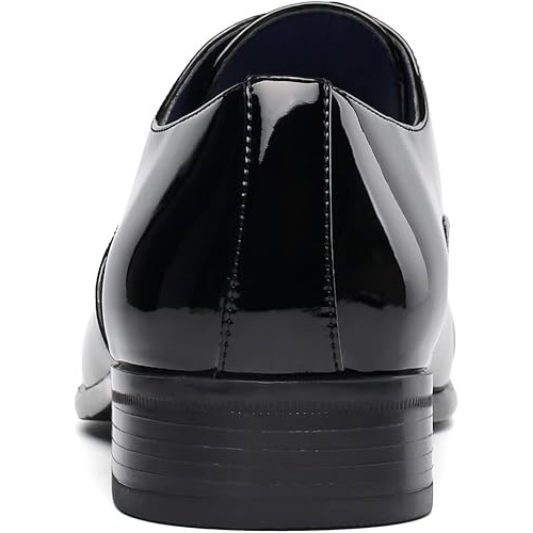 Mens Faux Patent Leather Classic Lace-up Formal Oxford Tuxedo Dress Shoes