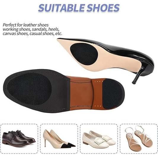 24pcs Non-Slip Shoe Pads for Shoe Bottoms, High Heels Sole Protectors, Superior Rubber Self-Adhesive Anti-Slip Shoe Stickers