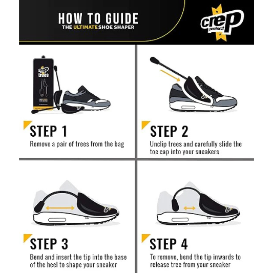 Protect Shoe Shaper Trees (2 Pairs) Prevents Creases & Maintains Sneaker Shape | Fits US 6-13 (Black)