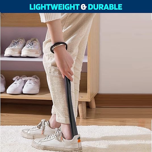 Shoe Horn Long Handle for Seniors - 16.5" Straight & Sturdy Long Shoe Horn for Men, Women