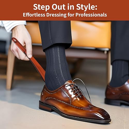 2Pcs Shoe Horns, 16“ & 9” Long/Short High-Toughness Plastic Shoe Helper with Hang Hole