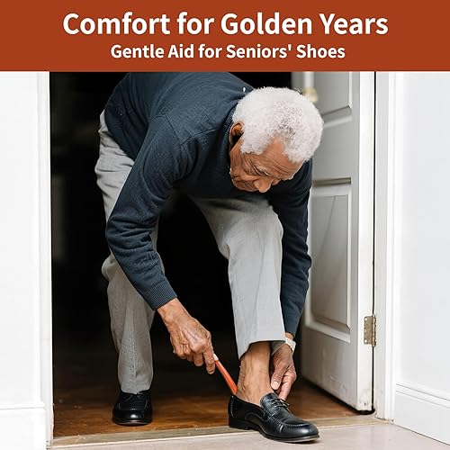 2Pcs Shoe Horns, 16“ & 9” Long/Short High-Toughness Plastic Shoe Helper with Hang Hole