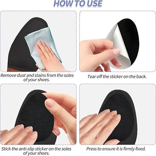 24pcs Non-Slip Shoe Pads for Shoe Bottoms, High Heels Sole Protectors, Superior Rubber Self-Adhesive Anti-Slip Shoe Stickers