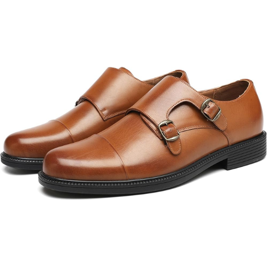 Men's Double Monk Strap Slip on Loafer Shoes for Business Casual Comfortable Dress Shoes for Men