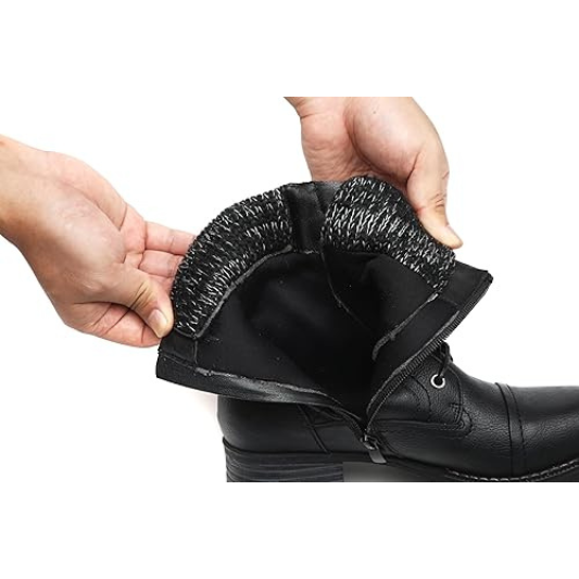 Women's Fashion Black Ankle Boots Combat Motorcycle Lace Up Booties