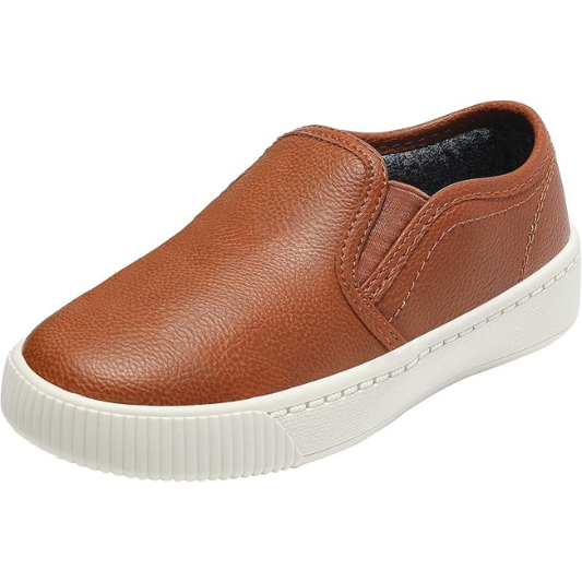 Boys Slip on Sneakers Casual Dress Shoes Faux Leather Loafers