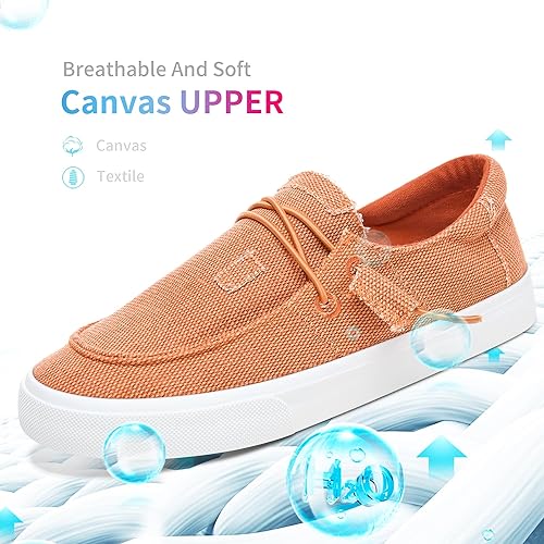Women Lace up Canvas Loafers Light-Weight Slip on Loafers Comfortable Boat Canvas Fishion Sneakers